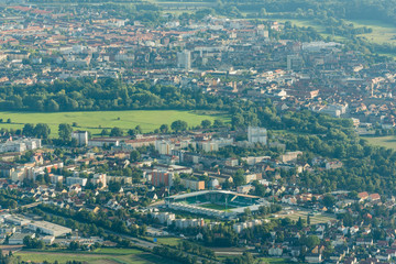 Fototapeta na wymiar Fürth Poppenreuth mit Stadion