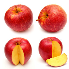 Collection of whole and sliced apples