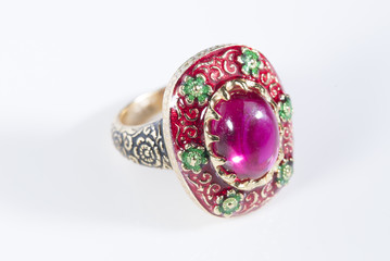 Local jewelry containing silver and stone.