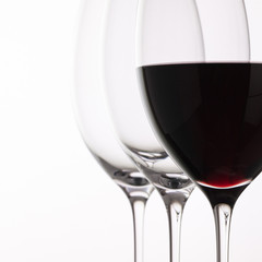 Wineglass with red  wine