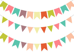 Fototapeta premium Party Background with Flags Vector Illustration
