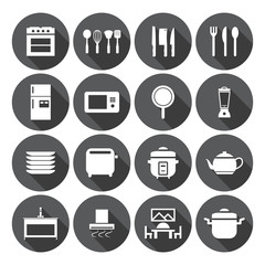 Kitchen room icon set