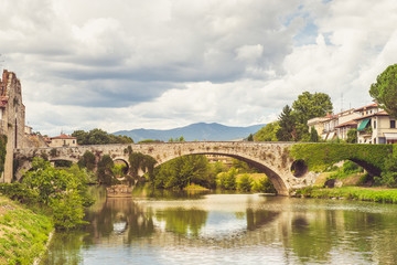 Fototapeta na wymiar Bridge in Prato, Italy