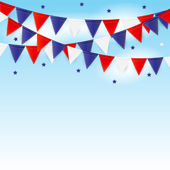 Fototapeta premium Party Background with Flags Vector Illustration