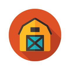 Barn house flat icon with long shadow
