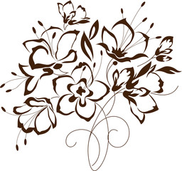 floral design, bouquet of stylized flowers