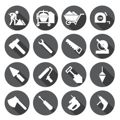 Fototapeta premium Construction tools Icons set,circular Labels