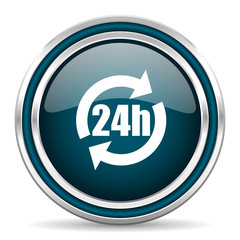 24h blue glossy web icon