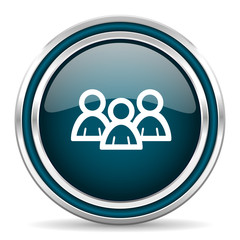 forum blue glossy web icon