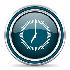 time blue glossy web icon