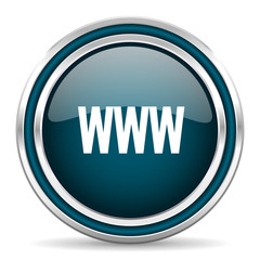 www blue glossy web icon