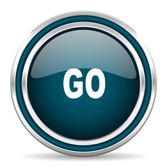 go blue glossy web icon