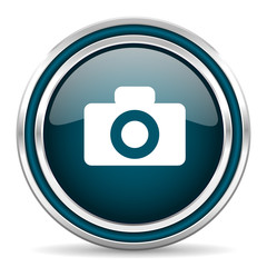 camera blue glossy web icon