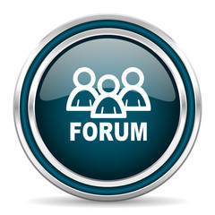 forum blue glossy web icon