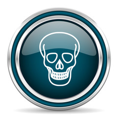 skull blue glossy web icon