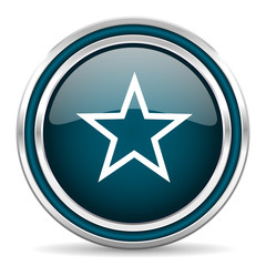 star blue glossy web icon