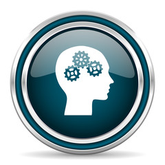 head blue glossy web icon