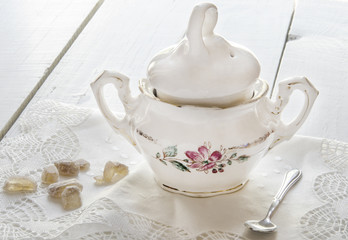 porcelain sugar bowl