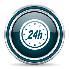 24h blue glossy web icon