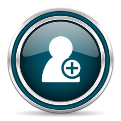 add contact blue glossy web icon