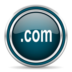 com blue glossy web icon