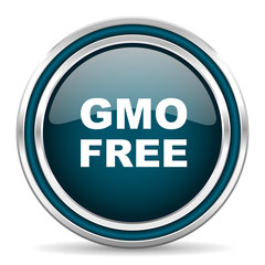 gmo free blue glossy web icon