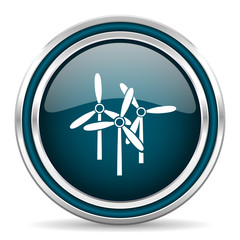 windmill blue glossy web icon