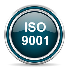 iso 9001 blue glossy web icon