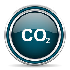 carbon dioxide blue glossy web icon