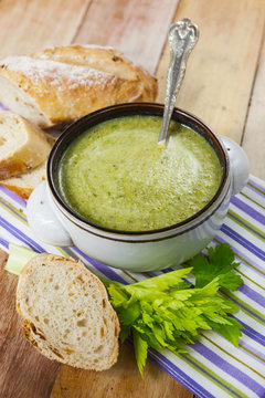 Homemade cream of broccoli soup