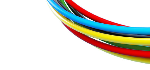 rainbow colored cables over