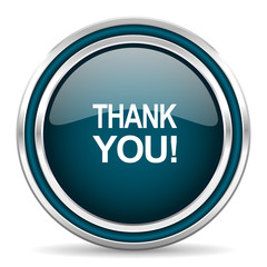 thank you blue glossy web icon