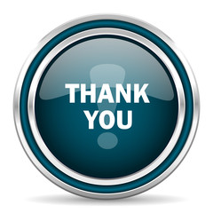 thank you blue glossy web icon