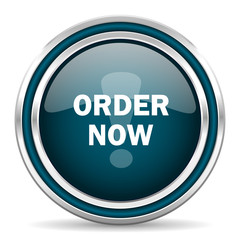 order now blue glossy web icon