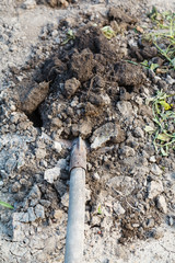 digging of trench by spade