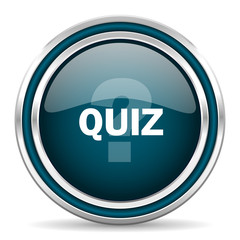 quiz blue glossy web icon
