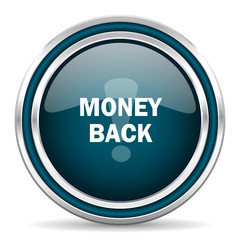 money back blue glossy web icon
