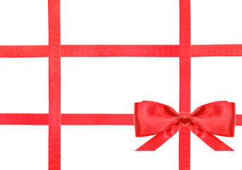 Obraz premium red satin bow knot and ribbons on white - set 33