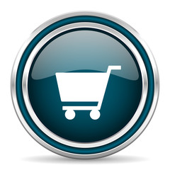 cart blue glossy web icon