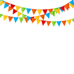 Fototapeta premium Party Background with Flags Vector Illustration