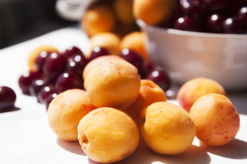 cherries and apricots