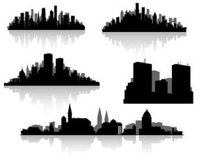 city silhouettes set
