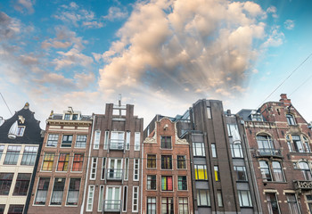 Dramatic sky over Amsterdam buildings