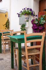Fototapeta na wymiar Restaurant Chairs Italy Puglia Locorotondo