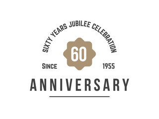 Sixty years anniversary celebration logotype. 60th anniversary logo.