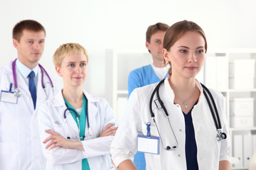 Fototapeta premium Confident team of young doctors willing to work