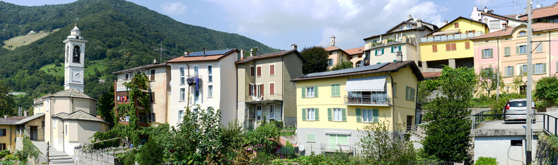 Fototapeta na wymiar The village of Bruzella on Muggio valley