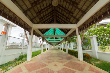 Walk way under roof