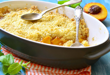 Peach crumble.