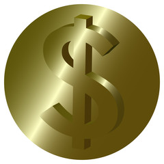 US Dollar Coin No. 1. Design for logo, illustration, bag, ads, etc.